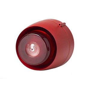 Cranford Controls VTB-32EVAD Wall Spatial Sounder VAD Beacon, 24V DC EN54-3 C-3-8 Deep Base, Red Body and White Flash